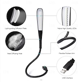 Недорогие Лампы для чтения-светодиодный светильник для книг, USB-лампа для чтения, гибкий светодиодный настольный светильник, сенсорный светильник с регулируемой яркостью, учебная лампа для ноутбука, спальни, настольное