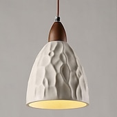 abordables Éclairages pour îlot-Lampe suspendue LED en bois de ciment, source de lumière 3 couleurs, 16/20/50/70 cm, 1/2/3 lumières, luminaire suspendu en béton industriel moderne et élégant, style wabi-sabi japonais, dôme en ciment