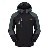 abordables Softshell, polares y chaquetas de montaña-Hombre Chaqueta Softshell Chaqueta para senderismo Al aire libre Bloque de color Resistente al Viento Resistente al Agua Sudadera Chaqueta cortavientos Camping / Senderismo / Espeleología Viaje Negro