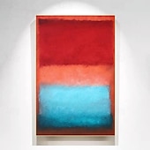 abordables Peintures Abstraites-décoration murale sur toile de Mark Rothko, fait à la main, art mural abstrait peint à la main de Mark Rothko, reproduction de peinture à l&#039;huile de Rothko, peinture minimaliste, décoration