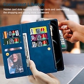 Недорогие Чехлы для Samsung-телефон Кейс для Назначение SSamsung Galaxy Z-сгиб 6 Z Fold 5 Z Fold 4 Z Fold 3 Кошелек для карт Магнитный Молния с ремешком на запястье Ретро Геометрический рисунок ПК Кожа PU