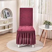 billiga Fåtöljskydd och armlöst stoltäckning-stolsöverdrag med kjolfåll elegant och snygg design mjukt och slitstarkt tyg perfekt för matsal eller speciella tillfällen ger fullt stolskydd lätt att installera och maskintvättbar