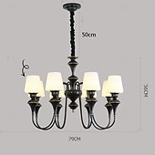 abordables Lustres-Lustre LED blanc chaud 5/6/8 lumières 5 W style bougie rustique rétro e14/e12 pendentif lanterne design métal verre encastré lustre éclairage pour couloir escalier cuisine 110-240 V