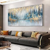 cheap Landscape Paintings-Manual Handmade Oil Painting Hand Painted Horizontal Panoramic Abstract Landscape Modern Realism Rolled Canvas (No Frame)