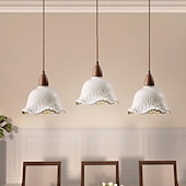 abordables Éclairages pour îlot-Lampe suspendue LED en bois de ciment, source de lumière 3 couleurs, 16/20/50/70 cm, 1/2/3 lumières, luminaire suspendu en béton industriel moderne et élégant, style wabi-sabi japonais, dôme en ciment