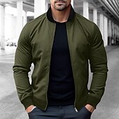preiswerte Herrenjacken &amp; Herrenmäntel-Herren Bomberjacke übergangsjacke Täglich Leicht Tasche Frühling &amp; Herbst Klassisch Stehkragen Regulär Schwarz Gelb Rot Marineblau Königliches Blau Jacken