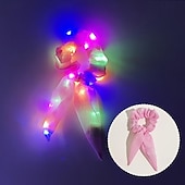 economico Novità-fasce per capelli luminose a led illuminano fiocchi per capelli elastici per ragazze copricapo corda per capelli accessori per capelli bagliore nel buio forniture per feste