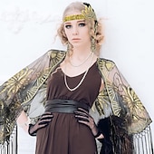 levne Šály a šátky-Retro Řvoucí 20s 20. léta 20. století Úbory Doplňky Přehozy přes ramena Velký Gatsby Svatební host Flitry Dámské Vánoce předvečer Všech svatých Nový rok předvečer Všech svatých Večírek Svatebn