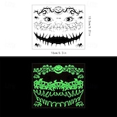 ieftine favor de partid-12 bucăți autocolant de tatuaj amuzant de groază de Halloween, care strălucește în întuneric, autocolant pentru față, autocolant rezistent la apă pentru cicatrice de păianjen 3d