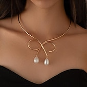 abordables Colliers-Collier Pendentif Imitation Perle Femme Elégant Mode Artistique Perles Mariage Irrégulier Colliers Tendance Pour Mariage Soirée Fête scolaire