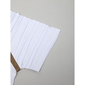 economico Maglietta casual Henley-Per uomo Maglia Henley T-shirt Raglan Manica Corta Semplice Sottile pieghettato Moda Designer Casual Patchwork Pieghe Henley All'aperto Vacanza Quotidiano Estate Bianco Blu marino Grigio scuro