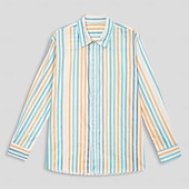 economico Camicie Elite da Uomo-Per uomo A righe Camicia con Bottoni Manica Lunga Casual Confortevole Resort Casual Casuale Quotidiano Primavera &amp; Autunno Collo ripiegato Colletto a Camicia Blu