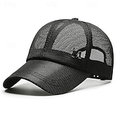 お買い得  メンズ ベースボールキャップ-男性用 ベースボールキャップ 日よけ帽 トラッカーハット ブラック ネイビーブルー ポリエステル メッシュ ファッション カジュアル ストリート 日常 平織り 調整可能 サンスクリーン 高通気性