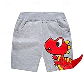 abordables Pantalones-Chico 3D Caricatura Dinosaurio Bermudas Verano Activo Básico Niños 4 años + Exterior Deporte Casual Ajuste regular