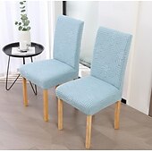 abordables Funda para silla de comedor-Funda para silla de comedor para cocina, funda para silla de tela polar, fundas elásticas para asiento