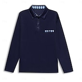 お買い得  メンズ クラシックポロ-男性用 ポロシャツ ゴルフシャツ カジュアル スポーツ ラペル 長袖 ファッション ベーシック カラーブロック ボタン フロントポケット 春 &amp; 秋 レギュラー ブラック ホワイト ネイビーブルー グレー ポロシャツ