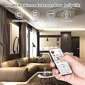 cheap COB Strip Lights-COB LED Strip Light White CCT 608LED/M Ultra Bright 10-33 ft Dimmable 2700K-6500K 24V LED Strip with RF Controller and Power Supply Suitable for DIY Lighting of Cabinets Bedrooms Kitchens Mirrors