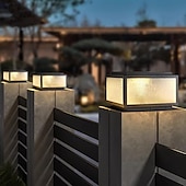 olcso Post Light-led kültéri oszloplámpa meleg fehér 25/30/40cm modern oszlopsapkák lámpa mattüveg fedélzeti kerítéssapka fény vízálló oszloplámpák oszloplámpák házon kívül táj ösvény világítás terasz kertbe 110-240v