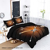 economico Set copripiumino-set copripiumino con stampa di lancette metalliche - include copripiumino e federe - design unico ed elegante - tessuto morbido e confortevole - perfetto per l&#039;arredamento moderno della camera da