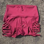 ieftine Pantaloni scurți și bicicliști de yoga-Pentru femei Pantaloni Sport de Sală Pantaloni scurți de yoga Pantaloni scurți de antrenament Eliminat Talie Înaltă Yoga Gimnastică antrenament Pilates Pantaloni scurți Negru Vișiniu Albastru Închis
