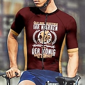 رخيصةأون قمصان رجالية-رجالي جورسيه الدراجة مطبوعة بأحرف وأرقام كم قصير الدراجة تي شيرت جورسيه مع 3 جيوب خلفية دراجة جبلية سريع جاف تصميم تشريحي تفتيل متنفس رياضات بورجوندي ملابس