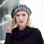 economico Cappelli per feste-cappelli berretto in fibra cappello floscio cappello da sposa casual classico da donna con copricapo a strisce