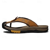 billige Utendørs sandaler-brune utendørs flipflops for menn med slitesterk såle – komfortable og lette sandaler for fotturer, strand og fritidsklær