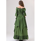 levne Šaty-Retro Středověké Renesanční Šaty Šaty inspirované Regency Ren Faire Viking Elfí Dámské Keltské Fantazie Plesová maškaráda Večírek Dospělí Šaty