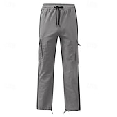 cheap Cargo Pants-Men&#039;s Cargo Pants Cargo Trousers Drawstring Elastic Waist Multi Pocket Stripe Wearable Outdoor Daily Camping &amp; Hiking Fashion Classic Black White