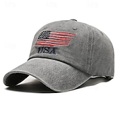 cheap Men&#039;s Baseball Cap-Men&#039;s Baseball Cap Sun Hat Trucker Hat Black Navy Blue Polyester Embroidered Fashion Casual Street Daily Letter National Flag Adjustable Sunscreen Breathable