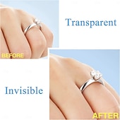 baratos Utensílios para o Lar-Kit de redimensionamento de anel de 8 peças - conjunto de dimensionador de anel ajustável com cor transparente - cabe em bandas de 1-10 mm - material tpu confortável para homens  &amp; mulheres