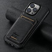 お買い得  iPhone用ケース-電話 ケース 用途 iPhone 16 iPhone 15 プロマックスプラス iPhone 14 13 12 Pro Max Plus バックカバー スタンド付き 磁石バックル ワイヤレス充電をサポート レトロ風 TPU PUレザー