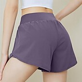 halpa Joogahousut ja pyöräilijät-Naisten Urheilushortsit Joogasortsit Harjoitteluhousut puhelimen taskulla Jooga Kuntosaliharjoitus Pilates Shortsit Musta Sininen Purppura Urheilu Urheiluvaatteet Elastinen Ohut