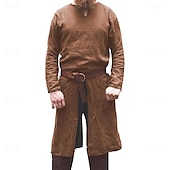 abordables Tapas-Medieval Renacimiento siglo 17 Cinturón Camisas Sayo Ranger élfico Tiro al arco Hombre Vikingo Fantasía Víspera de Todos los Santos Carnaval Mascarada LARP Adulto Camisas Cinturón Todas las Temporadas