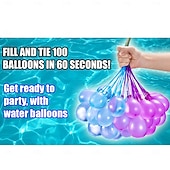cheap Water Toys-Water Balloons Instant Balloons Easy Quick Fill Balloons Splash Fun for Kids Girls Boys Balloons Set Party Games Quick Fill 814 Balloons for Outdoor Summer Funs