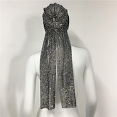 economico Accessori e altro-lussuosa fascia per capelli a maglia larga con strass - fascia elastica per turbante con cristalli e accenti scintillanti - perfetta per le donne in discoteca, rave party