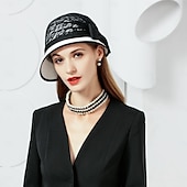 economico Cappelli per feste-berretto Fibra Cappello a bombetta / cloche Cappelli da pescatore Cappello da sole Matrimonio Informale Elegante Matrimonio Con Di pizzo Copricapo Copricapo