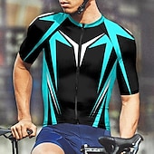 abordables Maillots pour hommes-Homme Maillot Velo Cyclisme Manche Courte Cyclisme Tee-shirt Maillot Top avec 3 poches arrière VTT Vélo tout terrain Respirable Séchage rapide Jaune Rouge Bleu Bloc de couleur Des sports Vêtement