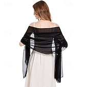 abordables Châles-Châles et enveloppes en mousseline de soie douce, écharpe pour robes de soirée, étole de mariage