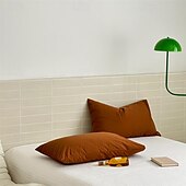 abordables Sábanas y funda de almohada-Juego de 2 fundas de almohada tipo sobre de color liso - incluye dos fundas de almohada - diseño elegante y versátil - tela suave y duradera