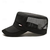 ieftine Pălării Bărbați-Bărbați Bască Flat Palarie de soare Căciulă de camioner Negru Albastru Intens Poliester Plasă Peteci Modă Casual Stradă Zilnic Simplu Ajustabile Cremă Cu Protecție Solară Respirabil