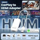 お買い得  カープレイアダプター-Carlinkit HD2CP-OVA-WH 3.5 インチ ワイヤレスCarplay プラグアンドプレイ のために