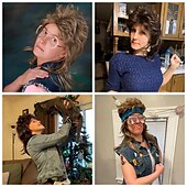 cheap Historical Wigs-80s Mullet Wig for Women Fluffy and Layered Hairpiece for Perfect for Costume Parties and Cosplay Carnival Wigs