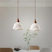 abordables Éclairages pour îlot-Lampe suspendue LED en bois de ciment, source de lumière 3 couleurs, 16/20/50/70 cm, 1/2/3 lumières, luminaire suspendu en béton industriel moderne et élégant, style wabi-sabi japonais, dôme en ciment