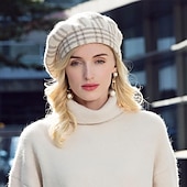 economico Cappelli per feste-cappelli berretto in fibra cappello floscio cappello da sposa casual classico da donna con copricapo a strisce