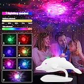billiga stjärngalaxprojektorlampor-delfin stjärnklar stjärna projektorljus galax projektor nattlampa med fjärrkontroll justerbar färg ljusstyrka och rörelse stjärna nattljus projektor presenter för flickor sovrum barn vuxna