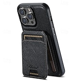 お買い得  iPhone用ケース-電話 ケース 用途 iPhone 16 iPhone 15 プロマックスプラス iPhone 14 13 12 Pro Max Plus バックカバー スタンド付き 磁石バックル ワイヤレス充電をサポート レトロ風 TPU PUレザー