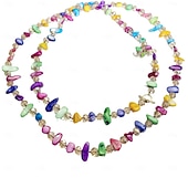 baratos Acessórios de penteados-Arco-íris cristal doce cor 120 cm de comprimento colar suéter nicho de corrente