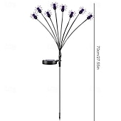 abordables Halloween Outdoor-2pcs Halloween Solar Firefly Swing Spiders Light Purple Red Green Solar Outdoor Lawn Pathway Lights Waterproof Plug In the Ground Lamp Swing with the Wind for Outdoor Yard Garden Pathway Patio Decoration Lamp