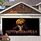 Halloween Door Decorations Halloween Garage Door Cover Pumpkins Jack O Lantern Outdoor Banner Ghost Bats Large Backdrop Decoration for Holiday Out door Decorations Door Home Wall Decorations 57